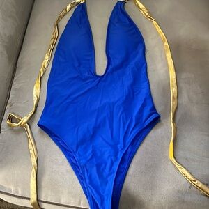 Mermaid Swimwear Royal Blue Wrap Around One Piece Swimsuit